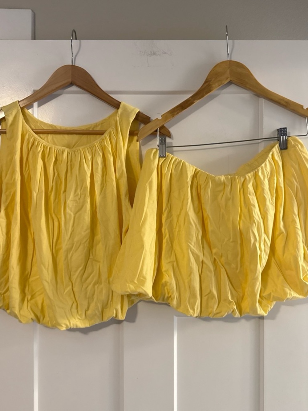 Free Peoplw Yellow Women's Peasant Bubble top with Bubble Skirt! #Summer